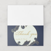 Cartes de remerciements bleu et or (Extérieur déplié)