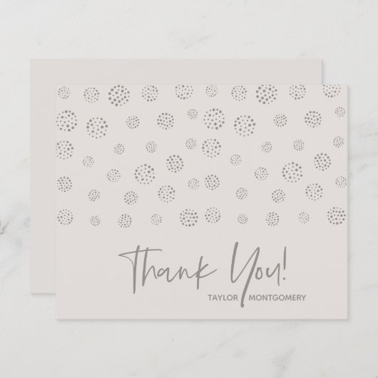 Cartes de Remerciements Budget White Script Off-Wh (Devant / Derrière)