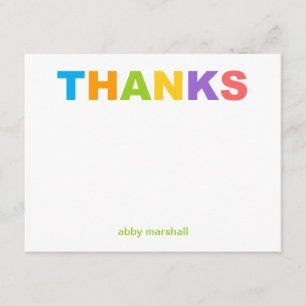 Cartes de remerciements claires et colorées