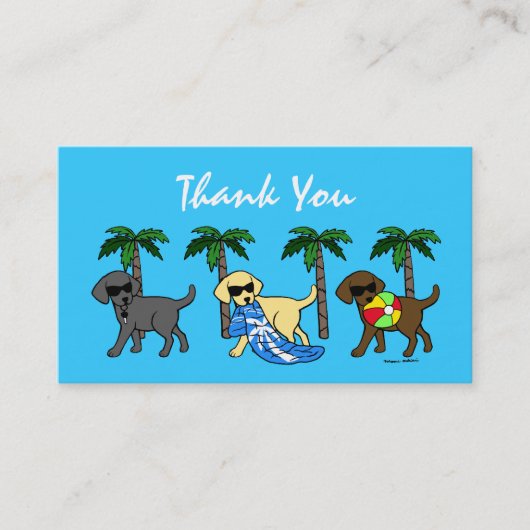 Cartes de remerciements cool Labradors (Devant)
