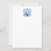 Cartes de Remerciements Crest bleu Dusty & Monogra (Devant)