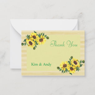 Cartes de remerciements de bandes de tournesol