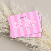 Cartes de remerciements de bandes roses rétro