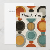 Cartes de remerciements de cercles rétro (Devant / Derrière)