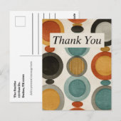 Cartes de remerciements de cercles rétro (Devant / Derrière)