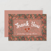 Cartes de remerciements de fraises (Devant / Derrière)