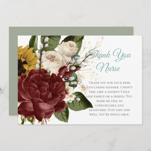 Cartes de remerciements de l'infirmière - multiple (Devant / Derrière)