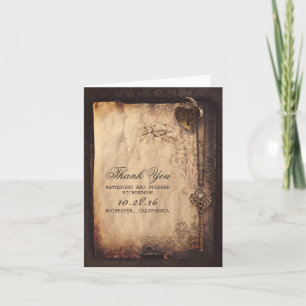 CARTES DE REMERCIEMENTS DE MARIAGE À CLÉ DE VERR. 