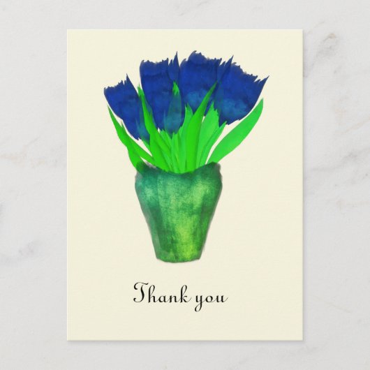 Cartes de remerciements de tulipes bleues (Devant)