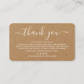 Cartes de remerciements d'entreprise à script simp (Devant)