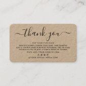 Cartes de remerciements d'entreprise à script simp (Devant)