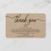 Cartes de remerciements d'entreprise à script simp (Devant)