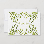 Cartes de remerciements des Feuilles d'aquarelle (Dos)