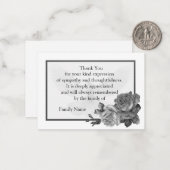 Cartes de remerciements des Roses noirs (Devant/Arrière en situation)