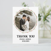 Cartes de Remerciements du Mariage noir et blanc (Debout devant)