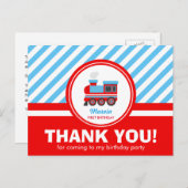 Cartes de Remerciements du train Choo Choo (Devant / Derrière)