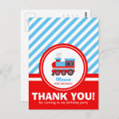 Cartes de Remerciements du train Choo Choo (Devant / Derrière)