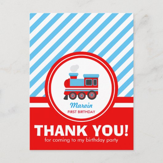 Cartes de Remerciements du train Choo Choo (Devant)