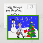 Cartes de remerciements du transporteur de lettres (Devant / Derrière)