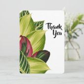 Cartes de remerciements Feuille tropicaux (Debout devant)
