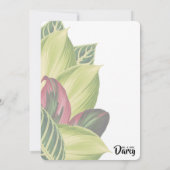 Cartes de remerciements Feuille tropicaux (Dos)