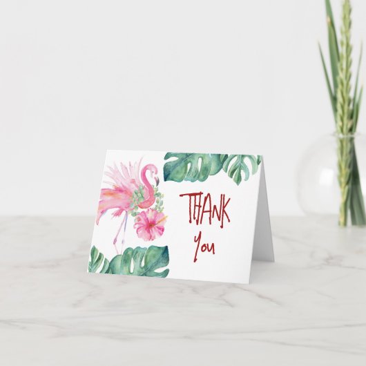 Cartes De Remerciements Flamant rose Rose (Devant)