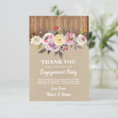 Cartes de remerciements Fleurs d'aquarelle en bois (Debout devant)