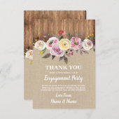 Cartes de remerciements Fleurs d'aquarelle en bois (Devant / Derrière)