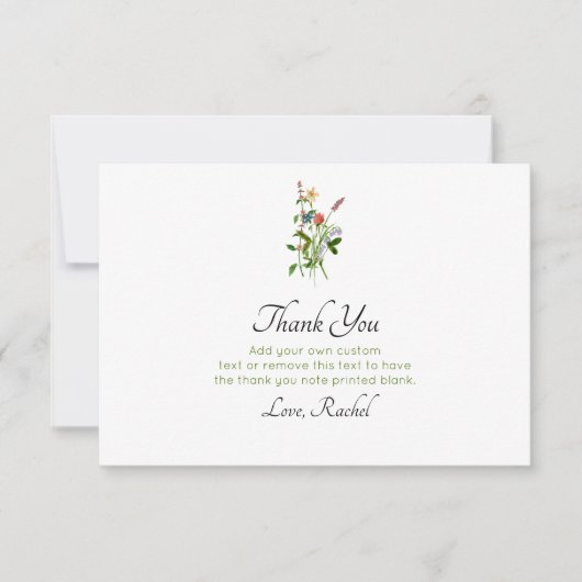 Cartes de remerciements fleurs sauvages (Devant)