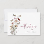 Cartes de Remerciements Fleurs sauvages Roses (Devant)