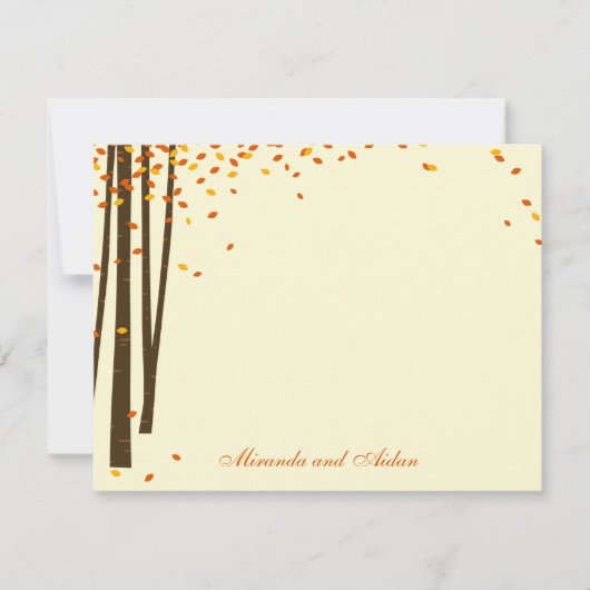 Cartes de remerciements Forest Trees - Orange - (Devant)