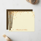 Cartes de remerciements Forest Trees - Orange - (Devant/Arrière en situation)