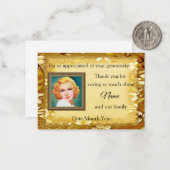 Cartes De Remerciements Funéraires Avec Cadre Flor (Devant/Arrière en situation)