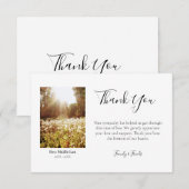 Cartes de remerciements funéraires avec photo pers (Devant / Derrière)