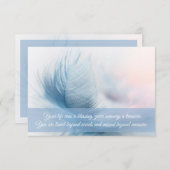 Cartes de remerciements funéraires| Plumes (Devant / Derrière)