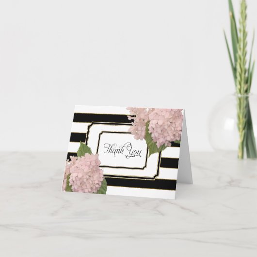 Cartes de Remerciements Hydrangeas Art Déco Floral (Devant)