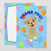 Cartes de Remerciements Little Lion (Horizontal) (Devant / Derrière)