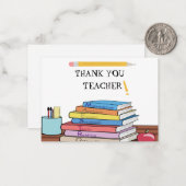 Cartes De Remerciements Livre Et Crayon (Devant/Arrière en situation)