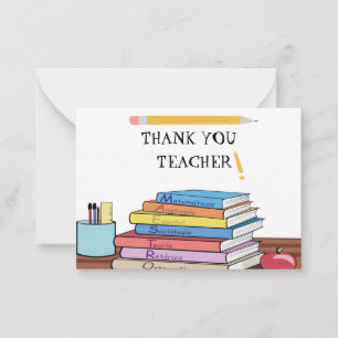 Cartes De Remerciements Livre Et Crayon