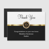 Cartes de Remerciements Magnétiques Realtor Classi (Devant / Derrière)