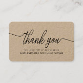 Cartes de Remerciements Mariage Simple Script (Devant)