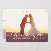 Cartes de Remerciements Mariage Simple Script (Devant / Derrière)