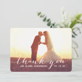 Cartes de Remerciements Mariage Simple Script (Debout devant)