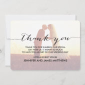 Cartes de Remerciements Mariage Simple Script (Dos)