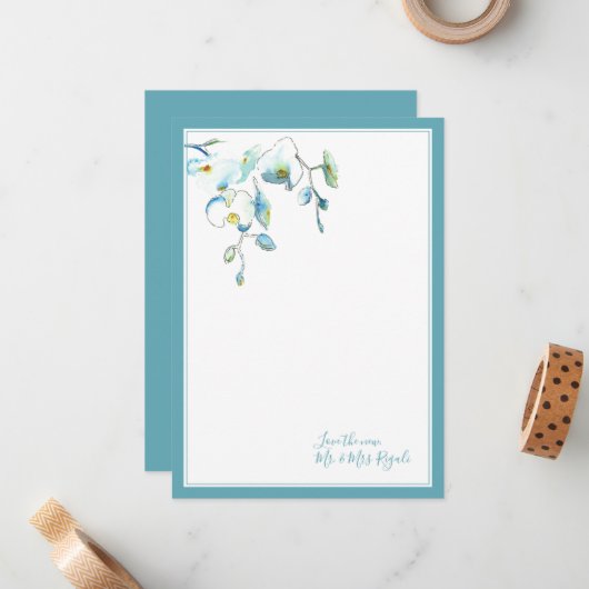 Cartes de Remerciements Mariage Tropical (Devant/Arrière en situation)