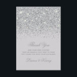 Cartes de Remerciements Parties scintillant Argent<br><div class="desc">Parties scintillant moderne en argent glamour merci cartes. Beau argent sophistiqué aux accents de parties scintillant. Ce design mariage de parties scintillant fait partie de notre collection Mariage de Parties scintillant à Metro-Events sur Zazzle. D'autres fournitures de mariage de coordination sont disponibles. Pour des couleurs et des motifs personnalisés, veuillez...</div>