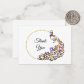 Cartes de Remerciements Peacock (Devant/Arrière en situation)