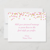 Cartes de Remerciements Pink and Gold Confetti (Dos)