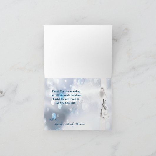 Cartes de remerciements pliées Flammes de neige Fl (Intérieur)