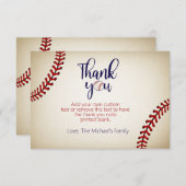 Cartes de remerciements pour le baseball (Devant / Derrière)